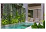 design a luxury modern pool and 3d backyard landscape